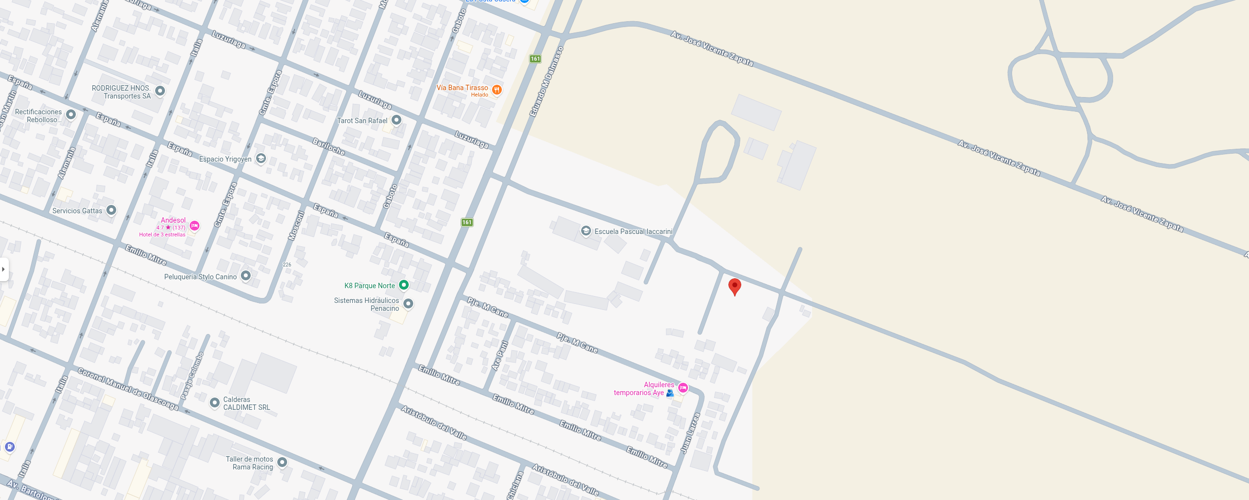 Mapa de Los Chañares en San Rafael